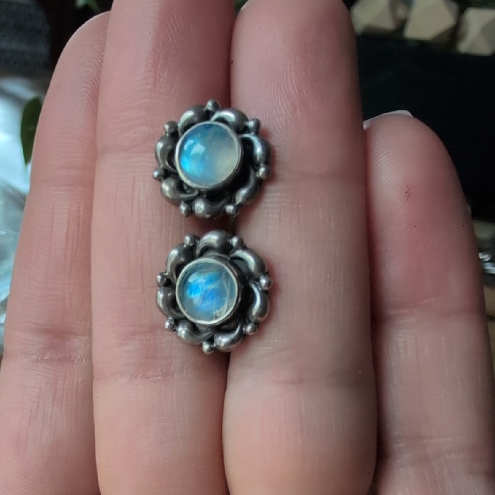 Sterling Silver Moonstone Earrings